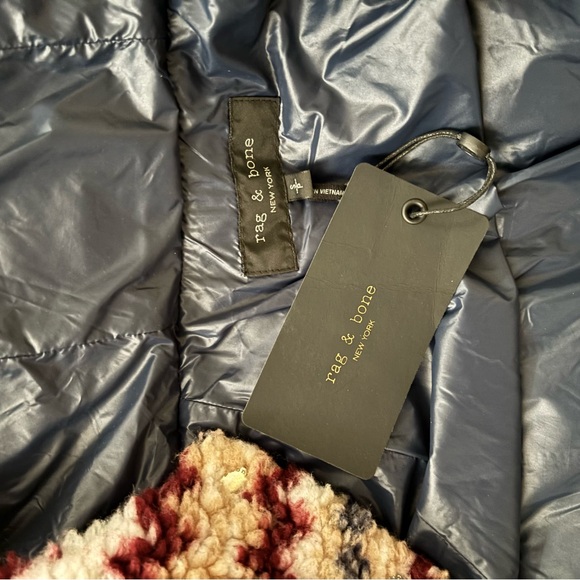 NWT RAG & BONE: JOELLE SHERPA PRINT PUFFER JACKET - Picture 3 of 7